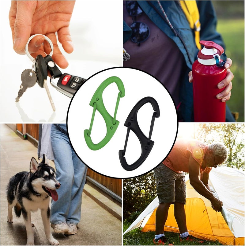 SWATOM 20PCS S Double Sided Mini Carabiner Clip Small Dual Wire Gate Carabiners Keychain Clasp Snap Hooks Tiny Key Clips EDC Accessories for Outdoor Camping Fishing Hiking - Image 4